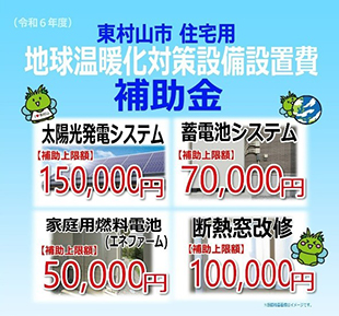 東村山市住宅用 地球温暖化対策設備設置費補助金