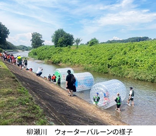 柳瀬川　ウォーターバルーンの様子